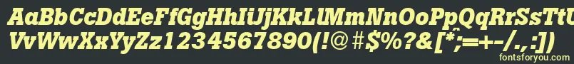 フォントBotandbItalic – 黒い背景に黄色の文字