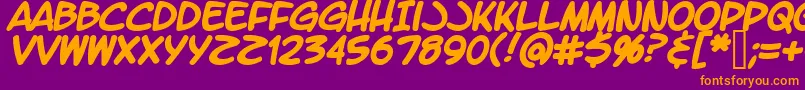 LtromaticBold Font – Orange Fonts on Purple Background