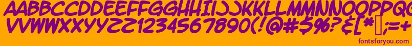 LtromaticBold Font – Purple Fonts on Orange Background