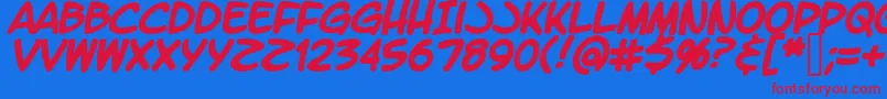 LtromaticBold Font – Red Fonts on Blue Background