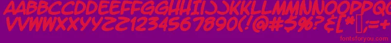 LtromaticBold-Schriftart – Rote Schriften auf violettem Hintergrund