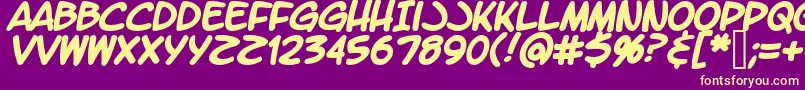 LtromaticBold Font – Yellow Fonts on Purple Background