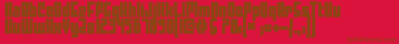 Threelambda Font – Brown Fonts on Red Background