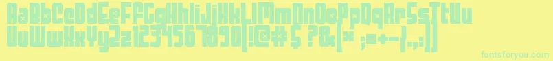 Threelambda Font – Green Fonts on Yellow Background