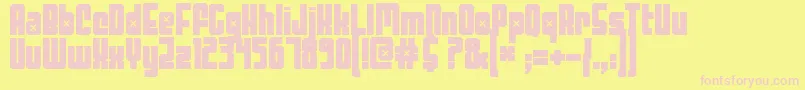 Threelambda Font – Pink Fonts on Yellow Background