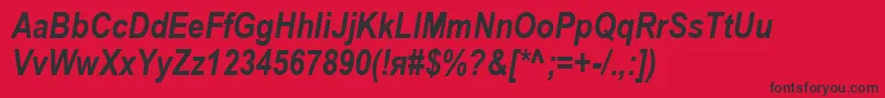 AriacBoldItalic Font – Black Fonts on Red Background