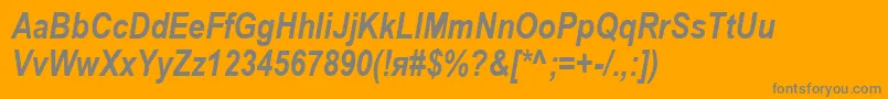 AriacBoldItalic Font – Gray Fonts on Orange Background
