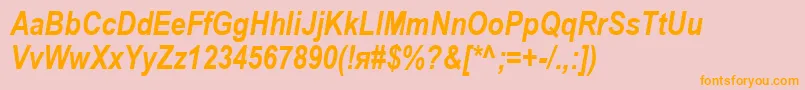 AriacBoldItalic Font – Orange Fonts on Pink Background