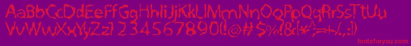 Quovadisquasimodo Font – Red Fonts on Purple Background