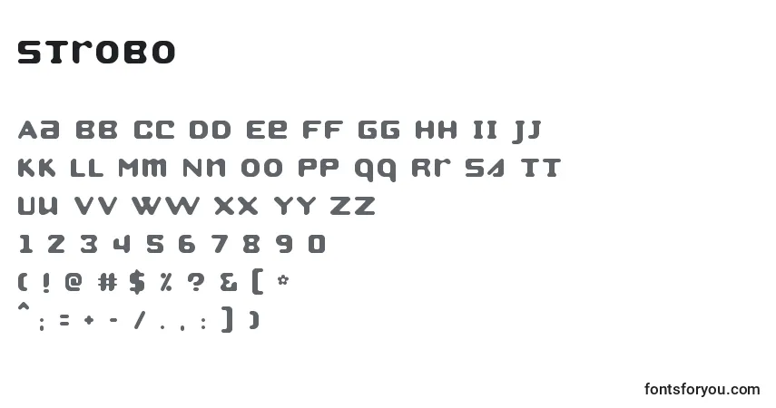 Schriftart Strobo – Alphabet, Zahlen, spezielle Symbole