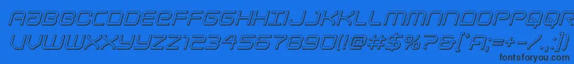 Lightbrigade3Dital Font – Black Fonts on Blue Background