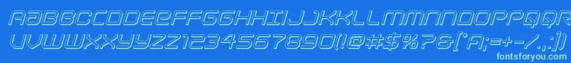 Lightbrigade3Dital Font – Green Fonts on Blue Background