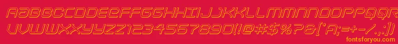 Lightbrigade3Dital Font – Orange Fonts on Red Background