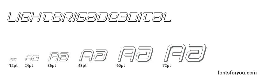 Lightbrigade3Dital Font Sizes