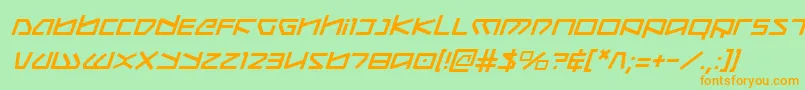 KoboldItalic Font – Orange Fonts on Green Background