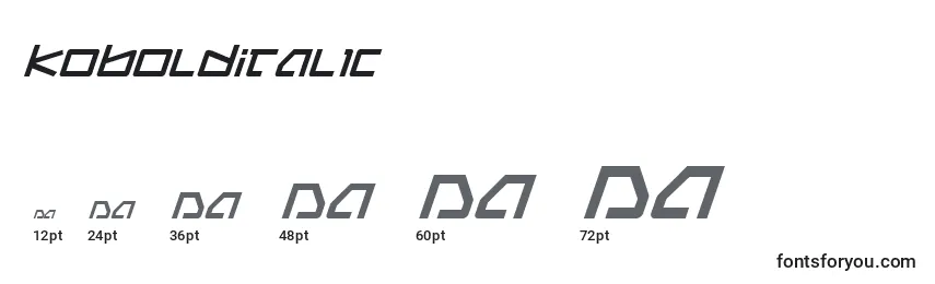 Размеры шрифта KoboldItalic