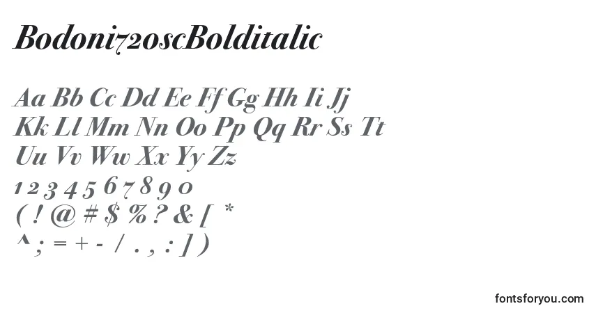Bodoni72oscBolditalic-fontti – aakkoset, numerot, erikoismerkit