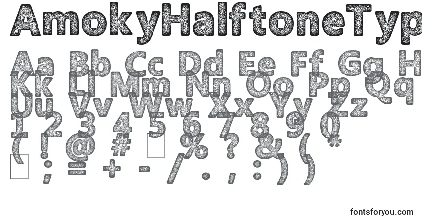Шрифт AmokyHalftoneTypeface – алфавит, цифры, специальные символы