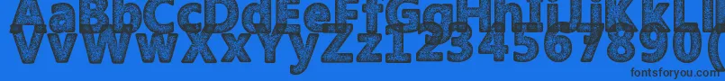 AmokyHalftoneTypeface Font – Black Fonts on Blue Background