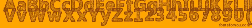 Шрифт AmokyHalftoneTypeface – коричневые шрифты на оранжевом фоне