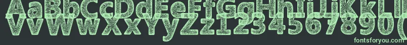 AmokyHalftoneTypeface-Schriftart – Grüne Schriften auf schwarzem Hintergrund