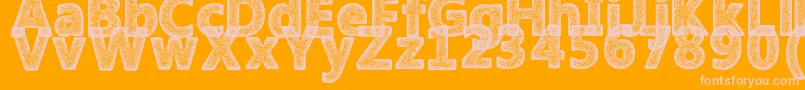AmokyHalftoneTypeface-Schriftart – Rosa Schriften auf orangefarbenem Hintergrund