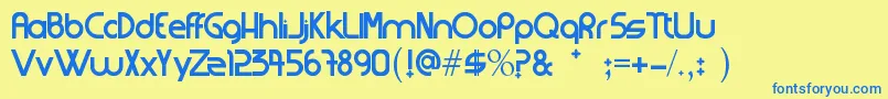 Strangerfixcs Font – Blue Fonts on Yellow Background