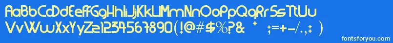 Strangerfixcs Font – Yellow Fonts on Blue Background