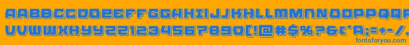 Olympiccarrierpunch Font – Blue Fonts on Orange Background
