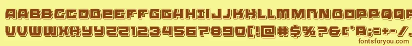 Olympiccarrierpunch Font – Brown Fonts on Yellow Background