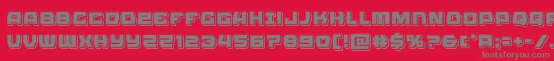 Olympiccarrierpunch-Schriftart – Graue Schriften auf rotem Hintergrund