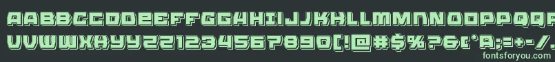 フォントOlympiccarrierpunch – 黒い背景に緑の文字