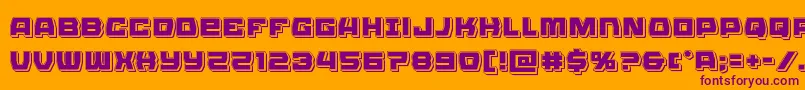 Olympiccarrierpunch-Schriftart – Violette Schriften auf orangefarbenem Hintergrund