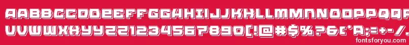 Olympiccarrierpunch-Schriftart – Weiße Schriften auf rotem Hintergrund
