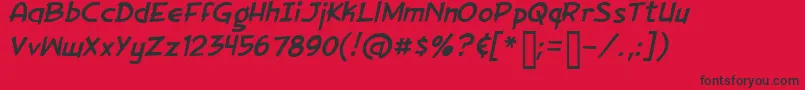 GorillaMilkshakeItalic Font – Black Fonts on Red Background