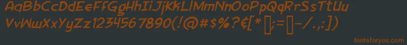 Шрифт GorillaMilkshakeItalic – коричневые шрифты на чёрном фоне