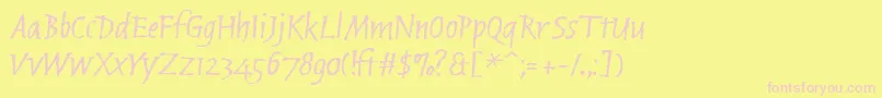 BrubeckAh Font – Pink Fonts on Yellow Background