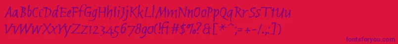 BrubeckAh Font – Purple Fonts on Red Background