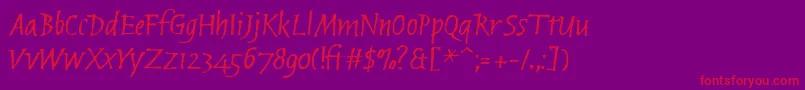 BrubeckAh Font – Red Fonts on Purple Background