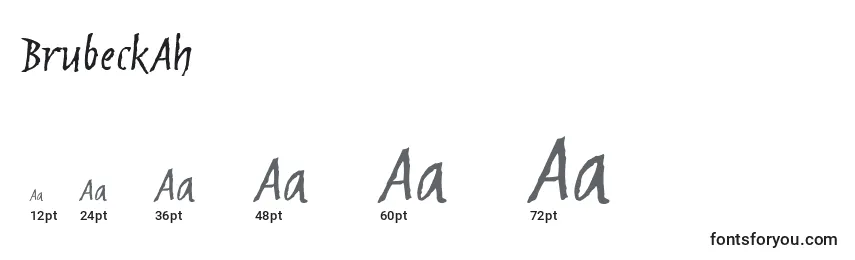 BrubeckAh Font Sizes