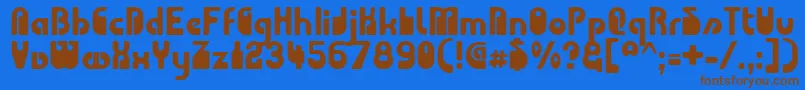 Czcionka Choda – brązowe czcionki na niebieskim tle