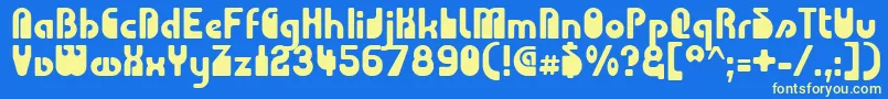 フォントChoda – 黄色の文字、青い背景