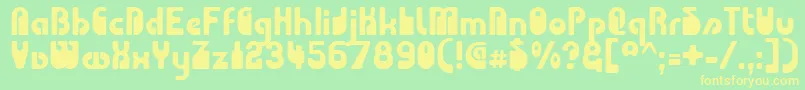 フォントChoda – 黄色の文字が緑の背景にあります