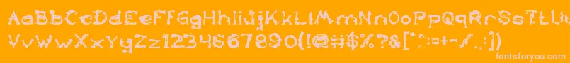 TheLazyDogBold-Schriftart – Rosa Schriften auf orangefarbenem Hintergrund