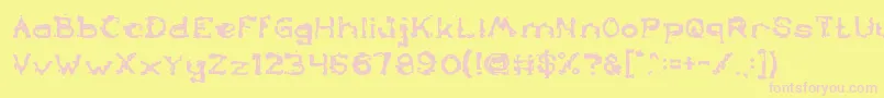 TheLazyDogBold-Schriftart – Rosa Schriften auf gelbem Hintergrund