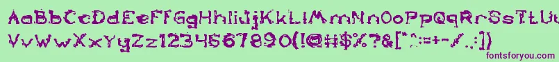 TheLazyDogBold Font – Purple Fonts on Green Background