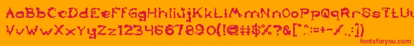 TheLazyDogBold-Schriftart – Rote Schriften auf orangefarbenem Hintergrund