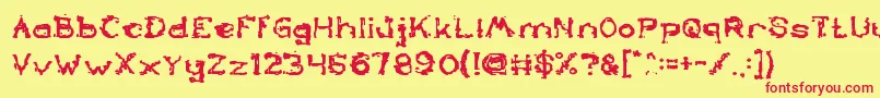 TheLazyDogBold Font – Red Fonts on Yellow Background