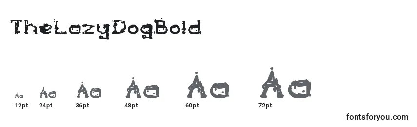Размеры шрифта TheLazyDogBold