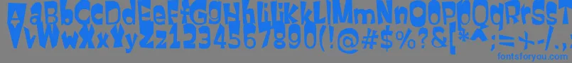 フォントFirstAttempt – 灰色の背景に青い文字